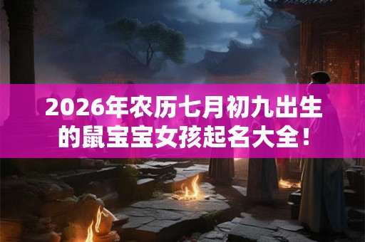 2026年农历七月初九出生的鼠宝宝女孩起名大全！