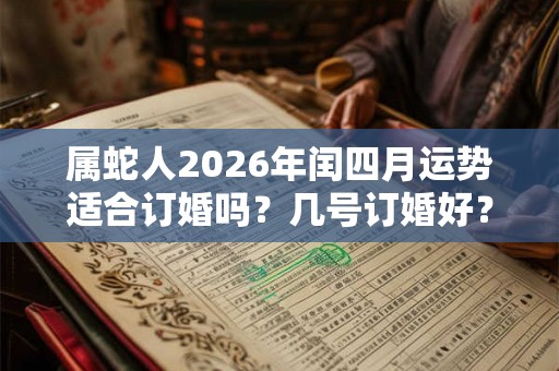 属蛇人2026年闰四月运势适合订婚吗?几号订婚好? 属蛇人2026年闰四月运势适合订婚吗?几号订婚好?