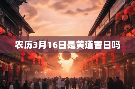农历3月16日是黄道吉日吗