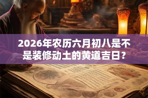 2026年农历六月初八是不是装修动土的黄道吉日？