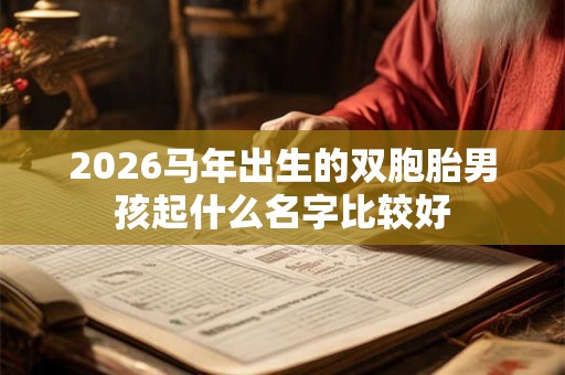 2026马年出生的双胞胎男孩起什么名字比较好