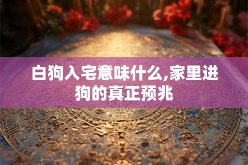 白狗入宅意味什么,家里进狗的真正预兆