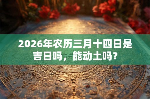 2026年农历三月十四日是吉日吗,能动土吗? 2026年农历三月十四日是吉日吗,能动土吗?