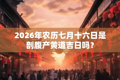 2026年农历七月十六日是剖腹产黄道吉日吗？
