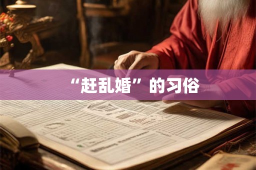 “赶乱婚”的习俗
