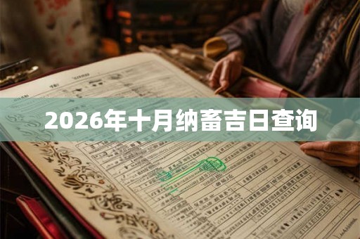 2026年十月纳畜吉日查询