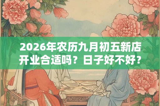 2026年农历九月初五新店开业合适吗？日子好不好？