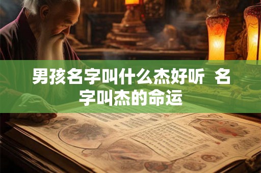 男孩名字叫什么杰好听  名字叫杰的命运