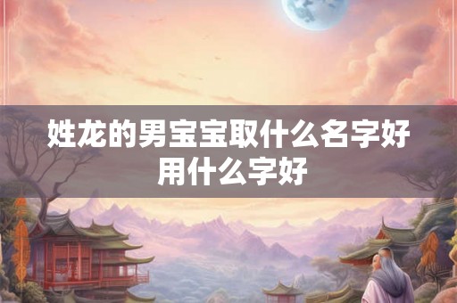 姓龙的男宝宝取什么名字好 用什么字好