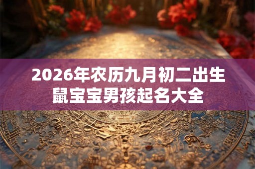 2026年农历九月初二出生鼠宝宝男孩起名大全