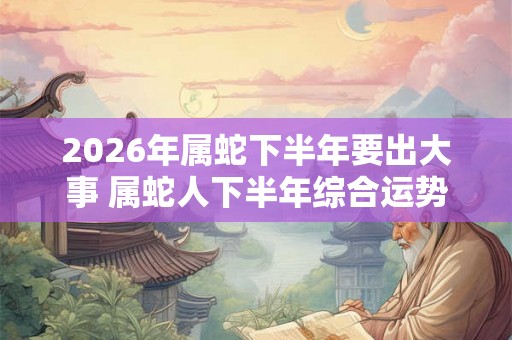 2026年属蛇下半年要出大事 属蛇人下半年综合运势如何