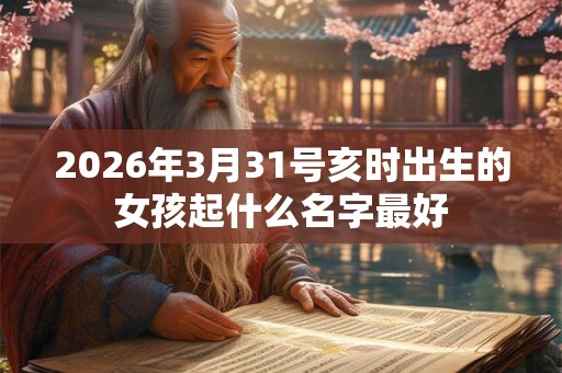 2026年3月31号亥时出生的女孩起什么名字最好
