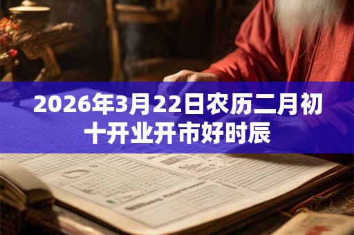 2026年3月22日农历二月初十开业开市好时辰