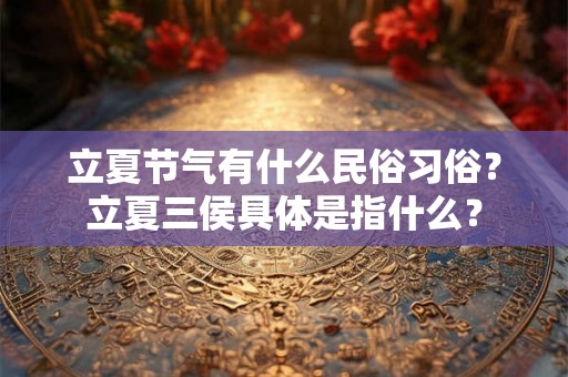 立夏节气有什么民俗习俗？立夏三侯具体是指什么？