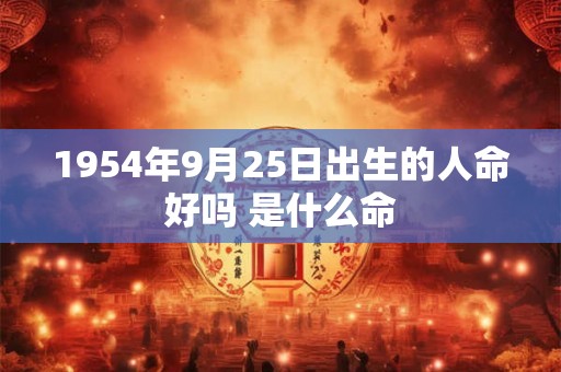 1954年9月25日出生的人命好吗 是什么命