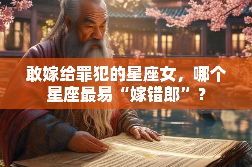 敢嫁给罪犯的星座女，哪个星座最易“嫁错郎”？