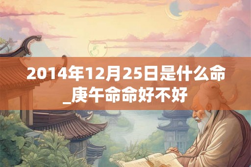2014年12月25日是什么命_庚午命命好不好