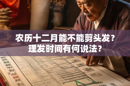农历十二月能不能剪头发？理发时间有何说法？
