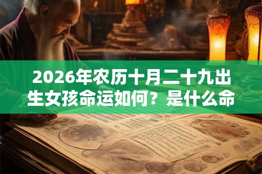 2026年农历十月二十九出生女孩命运如何？是什么命？
