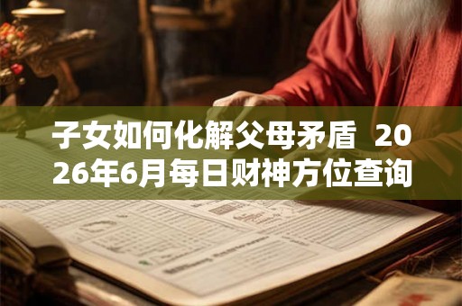 子女如何化解父母矛盾  2026年6月每日财神方位查询表