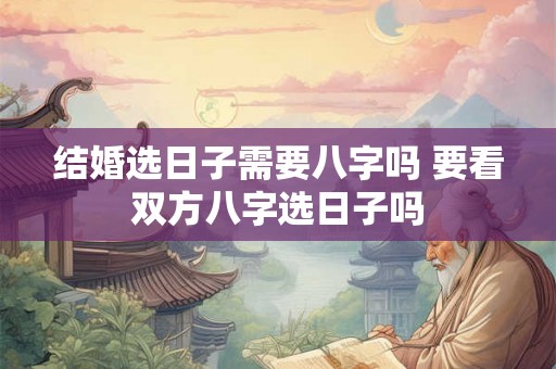 结婚选日子需要八字吗 要看双方八字选日子吗