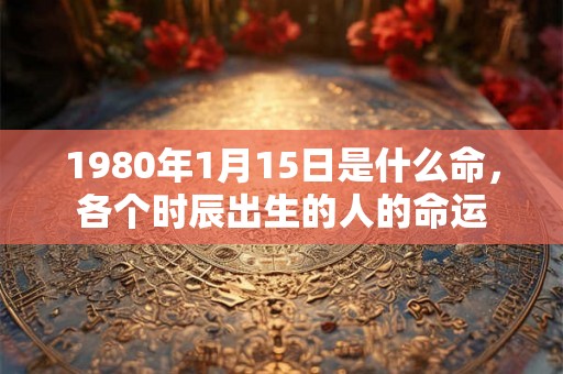 1980年1月15日是什么命，各个时辰出生的人的命运