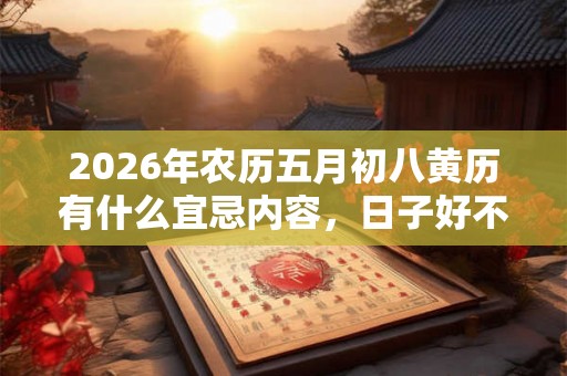 2026年农历五月初八黄历有什么宜忌内容，日子好不好？