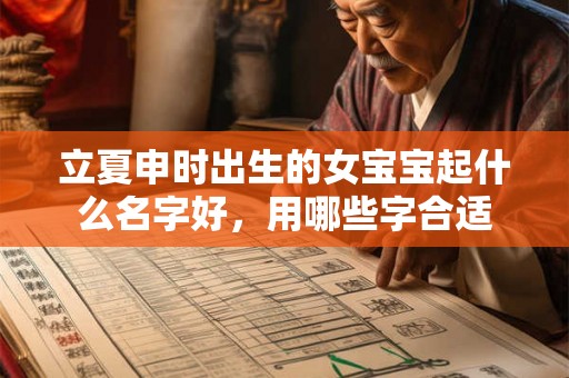 立夏申时出生的女宝宝起什么名字好，用哪些字合适