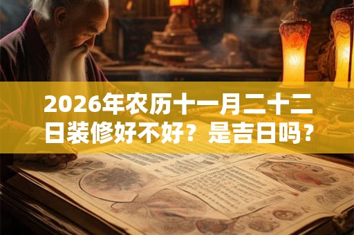 2026年农历十一月二十二日装修好不好？是吉日吗？