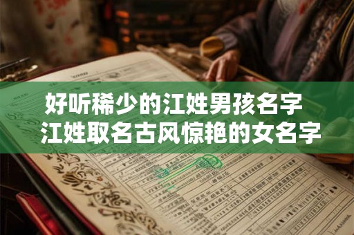 好听稀少的江姓男孩名字  江姓取名古风惊艳的女名字