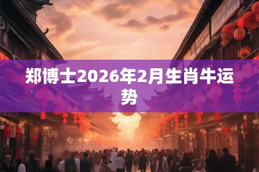 郑博士2026年2月生肖牛运势