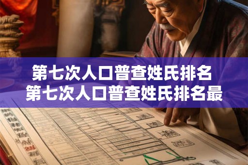 第七次人口普查姓氏排名 第七次人口普查姓氏排名最高的姓氏是什么