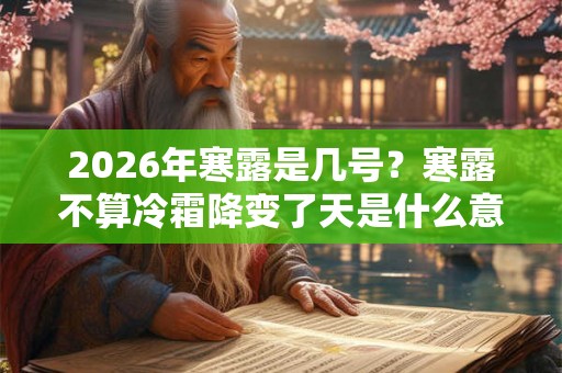 2026年寒露是几号?寒露不算冷霜降变了天是什么意思? 2026年寒露是几号?寒露不算冷霜降变了天是什么意思?
