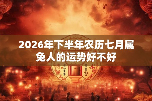 2026年下半年农历七月属兔人的运势好不好
