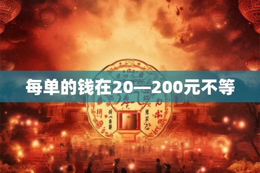 每单的钱在20—200元不等