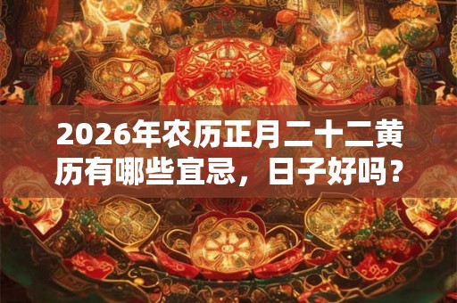 2026年农历正月二十二黄历有哪些宜忌，日子好吗？