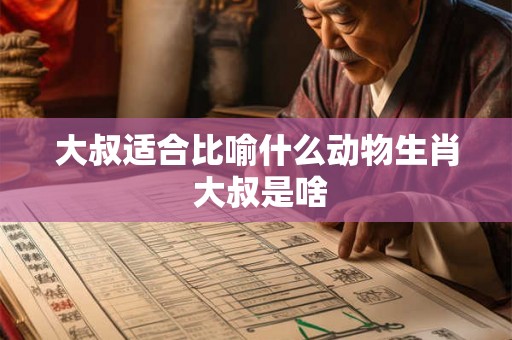大叔适合比喻什么动物生肖 大叔是啥