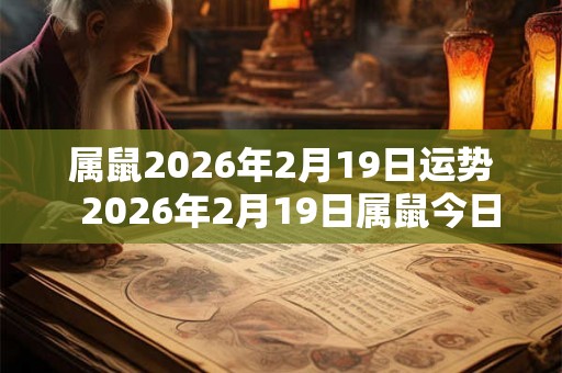 属鼠2026年2月19日运势  2026年2月19日属鼠今日运势