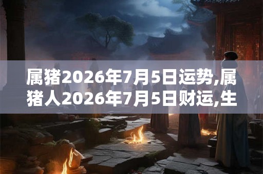 属猪2026年7月5日运势,属猪人2026年7月5日财运,生肖猪2026年7月5日运势