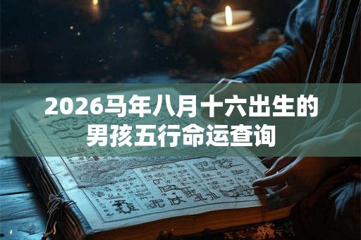 2026马年八月十六出生的男孩五行命运查询