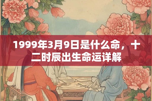 1999年3月9日是什么命，十二时辰出生命运详解