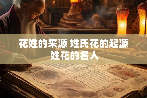 花姓的来源 姓氏花的起源 姓花的名人