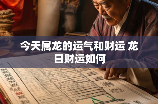今天属龙的运气和财运 龙日财运如何