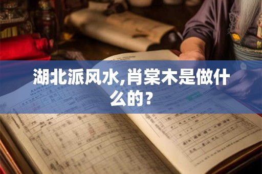 湖北派风水,肖棠木是做什么的? 湖北派风水,肖棠木是做什么的?