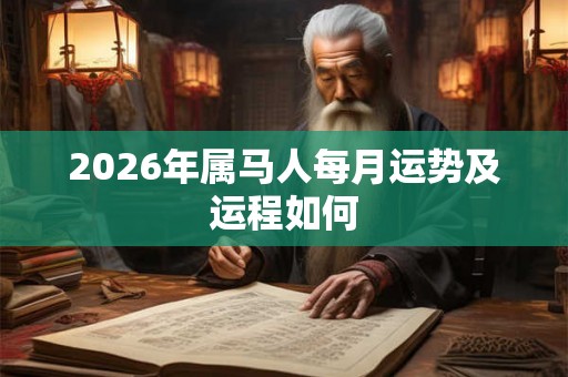 2026年属马人每月运势及运程如何