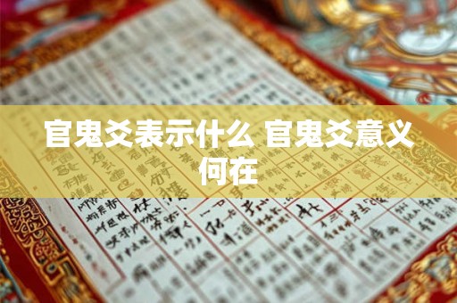 官鬼爻表示什么 官鬼爻意义何在