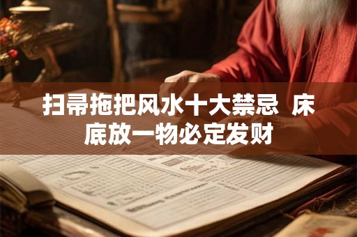 扫帚拖把风水十大禁忌  床底放一物必定发财