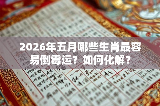 2026年五月哪些生肖最容易倒霉运？如何化解？