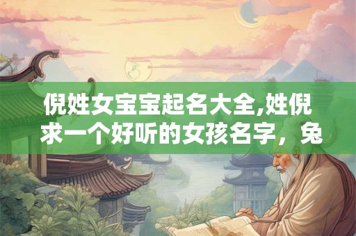 倪姓女宝宝起名大全,姓倪 求一个好听的女孩名字，兔宝宝