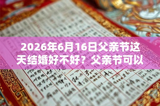 2026年6月16日父亲节这天结婚好不好?父亲节可以办喜事吗? 2026年6月16日父亲节这天结婚好不好?父亲节可以办喜事吗?